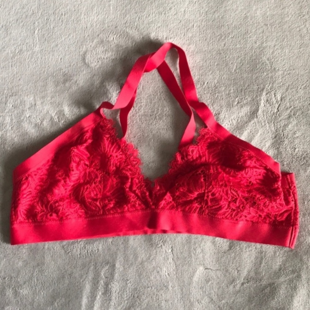 Red halter bralette